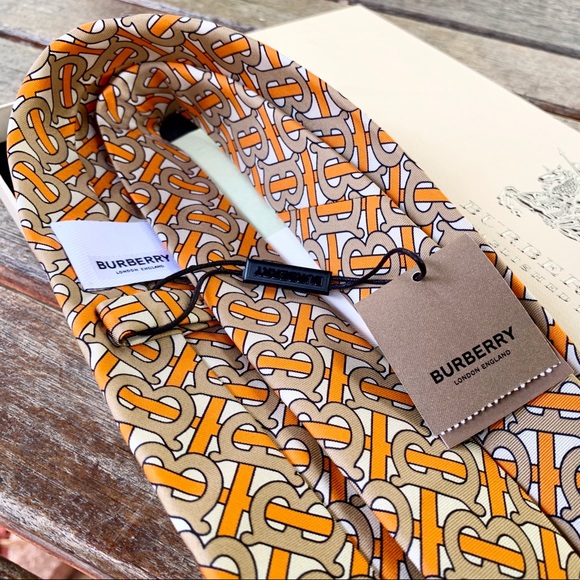 🔥TB MONOGRAM🔥💯🆕HOUSE OF BURBERRY SIGNATURE MOTIF PRINT TIE🔥 - Picture 10 of 16